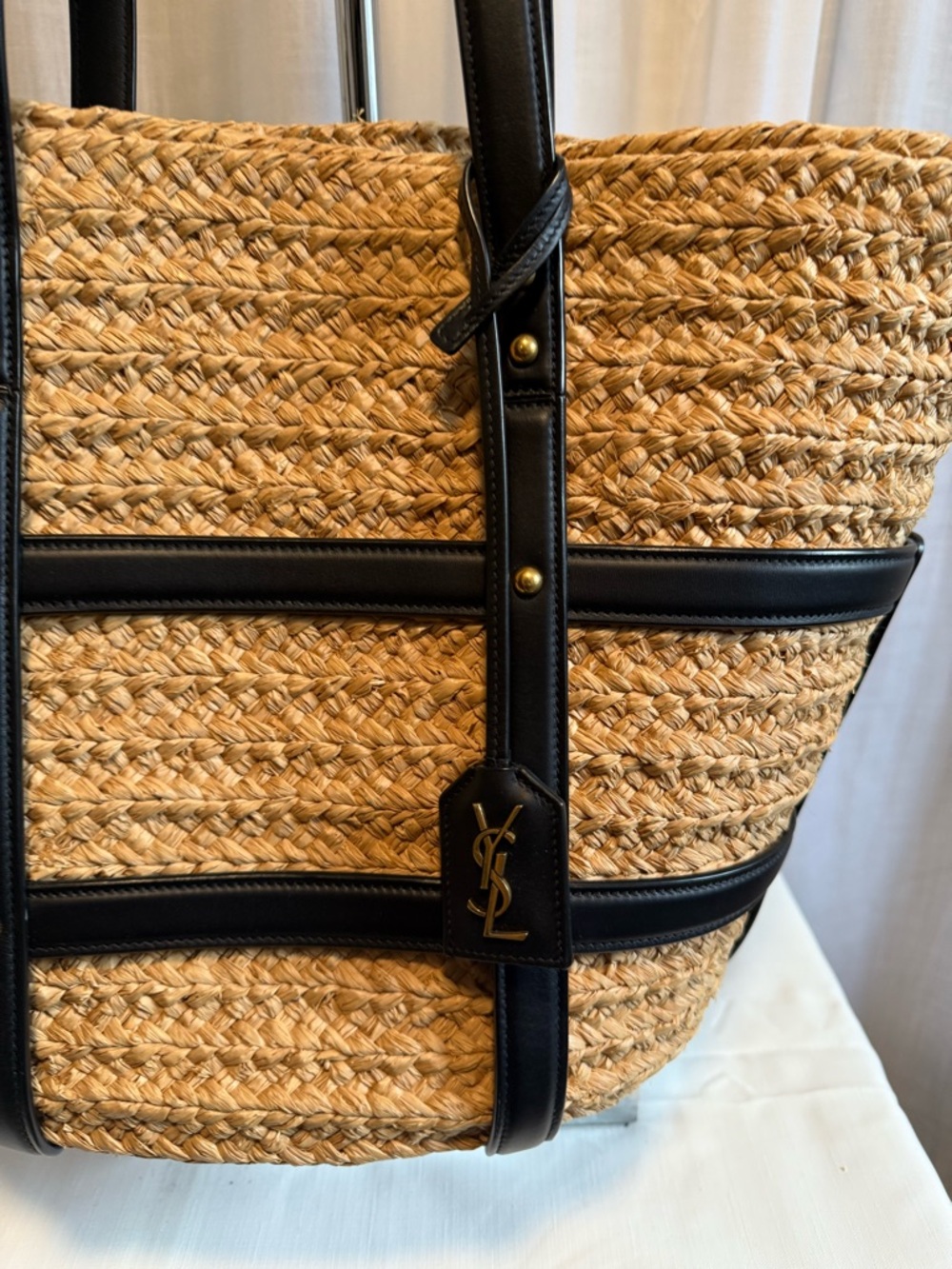 YSL rafia caged tote - new, never used. - Picture 4 of 13